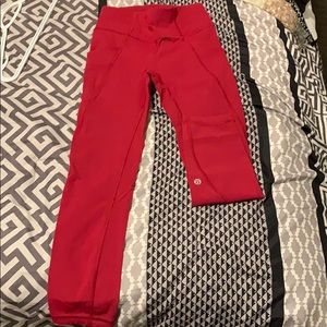 Red lulu lemon leggings